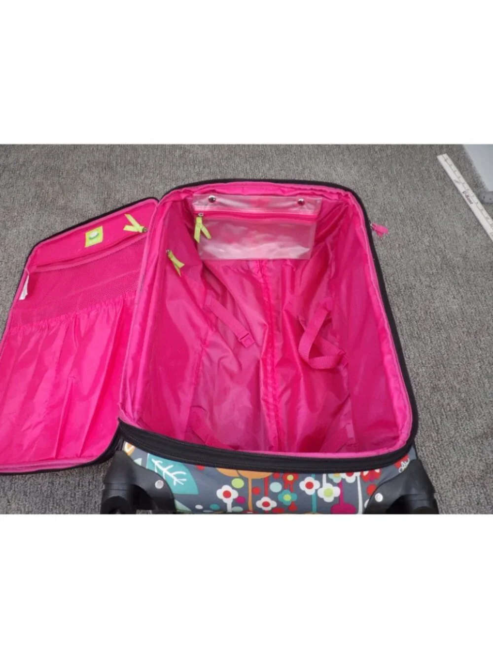 Lily Bloom Floral Spinner Carry-On Luggage Suitcase Expandable Travel Bag 25x16 - Picture 5 of 11